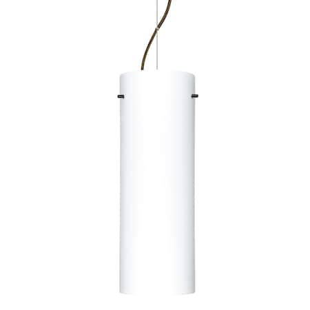 Besa Lighting Stilo 18 Cord Pendant, Opal Matte, Bronze Finish, 1x11W LED 1KX-412807-LED-BR